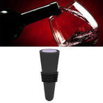 Wine Bottle Stopper Food Grade Silicone Stainless Steel 6.1x2.35cm Decorative Practical Reusable Wine Corks for Decoration Black