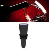 Wine Bottle Stopper Food Grade Silicone Stainless Steel 6.1x2.35cm Decorative Practical Reusable Wine Corks for Decoration Black - Rear View