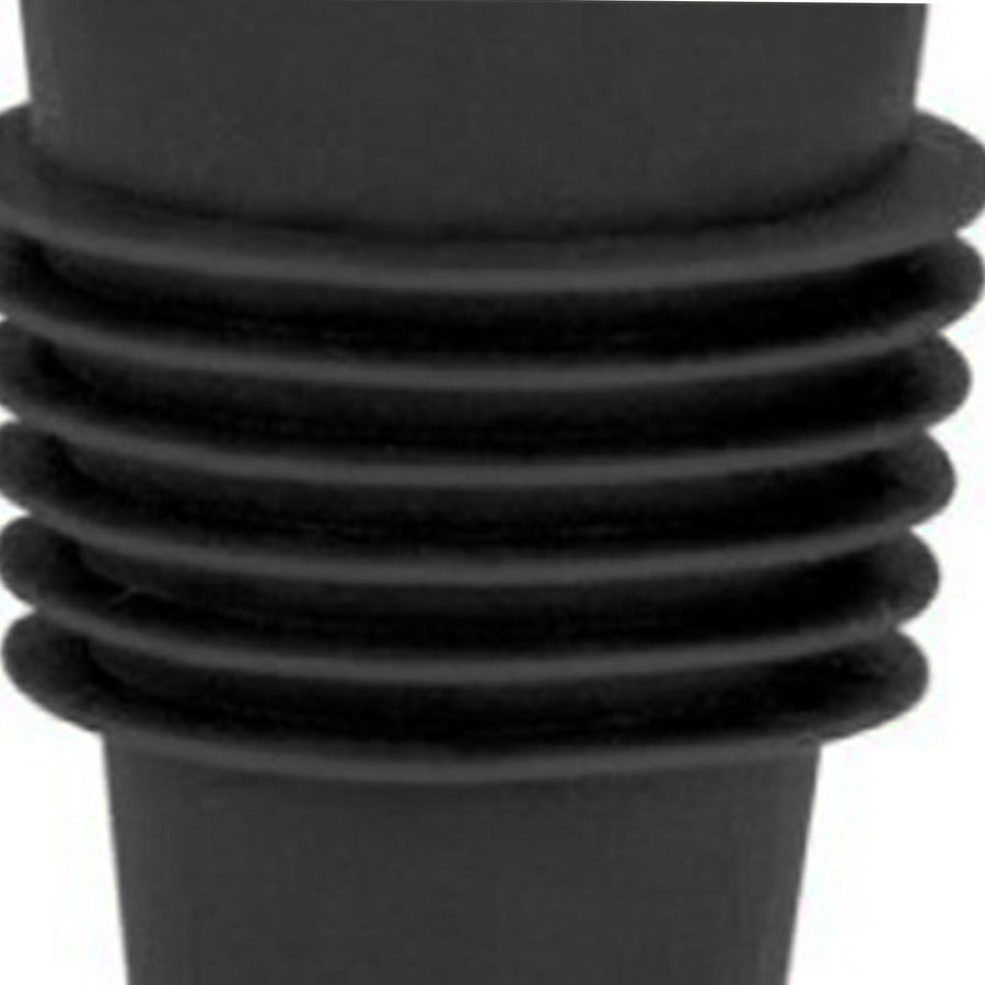 Wine Bottle Stopper Food Grade Silicone Stainless Steel 6.1x2.35cm Decorative Practical Reusable Wine Corks for Decoration Black