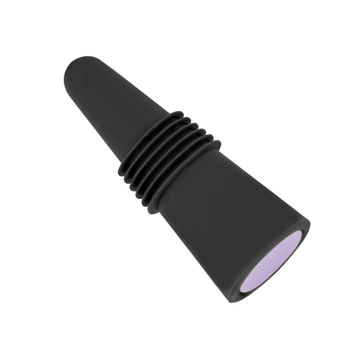 Wine Bottle Stopper Food Grade Silicone Stainless Steel 6.1x2.35cm Decorative Practical Reusable Wine Corks for Decoration Black