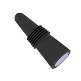 Wine Bottle Stopper Food Grade Silicone Stainless Steel 6.1x2.35cm Decorative Practical Reusable Wine Corks for Decoration Black