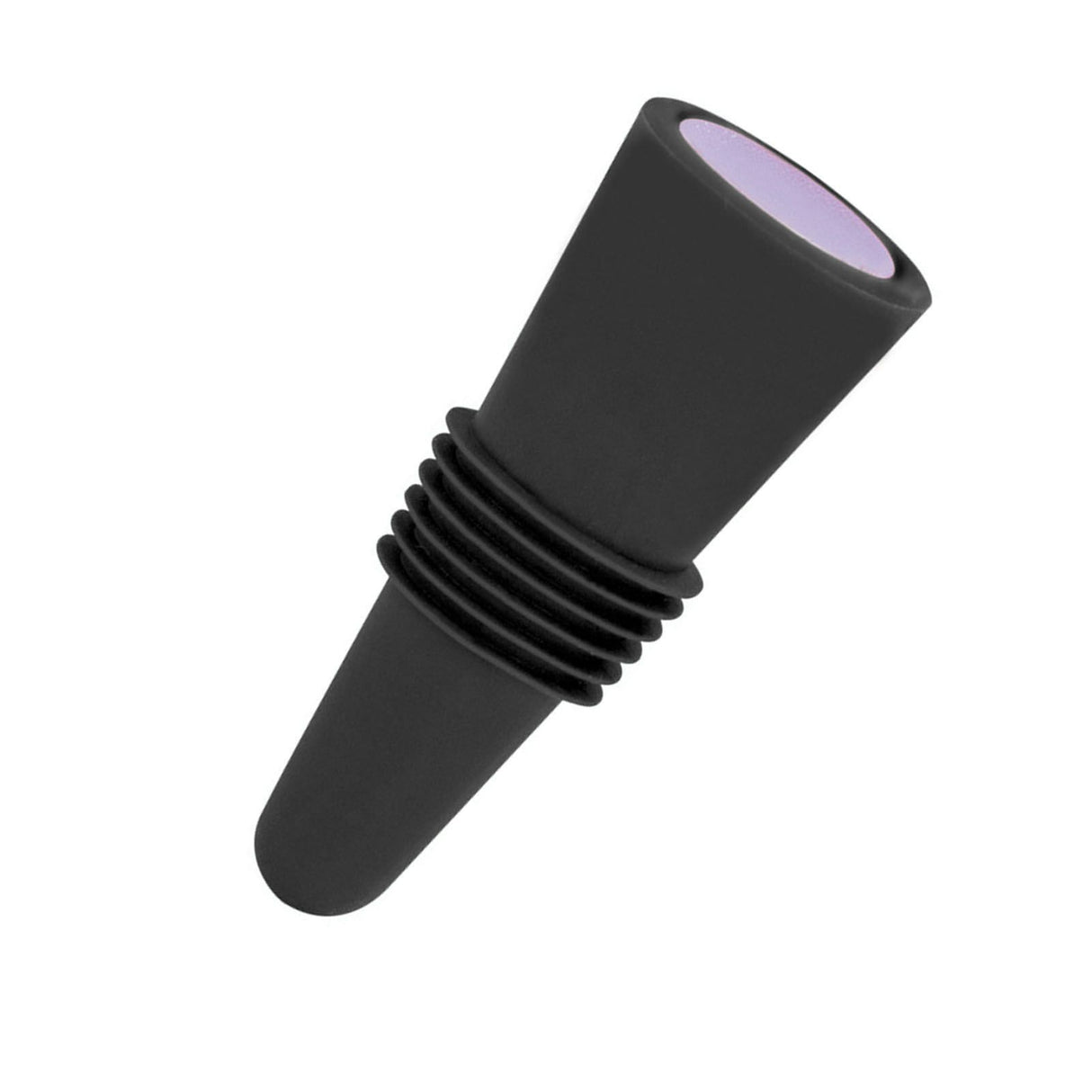 Wine Bottle Stopper Food Grade Silicone Stainless Steel 6.1x2.35cm Decorative Practical Reusable Wine Corks for Decoration Black
