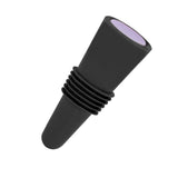 Wine Bottle Stopper Food Grade Silicone Stainless Steel 6.1x2.35cm Decorative Practical Reusable Wine Corks for Decoration Black