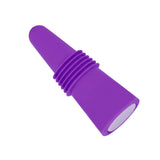 Wine Bottle Stopper Food Grade Silicone Stainless Steel 6.1x2.35cm Decorative Practical Reusable Wine Corks for Decoration Purple - Front View