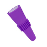 Wine Bottle Stopper Food Grade Silicone Stainless Steel 6.1x2.35cm Decorative Practical Reusable Wine Corks for Decoration Purple