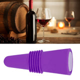 Wine Bottle Stopper Food Grade Silicone Stainless Steel 6.1x2.35cm Decorative Practical Reusable Wine Corks for Decoration Purple - 45-Degree Angle