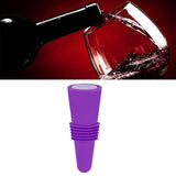 Wine Bottle Stopper Food Grade Silicone Stainless Steel 6.1x2.35cm Decorative Practical Reusable Wine Corks for Decoration Purple