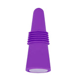 Wine Bottle Stopper Food Grade Silicone Stainless Steel 6.1x2.35cm Decorative Practical Reusable Wine Corks for Decoration Purple