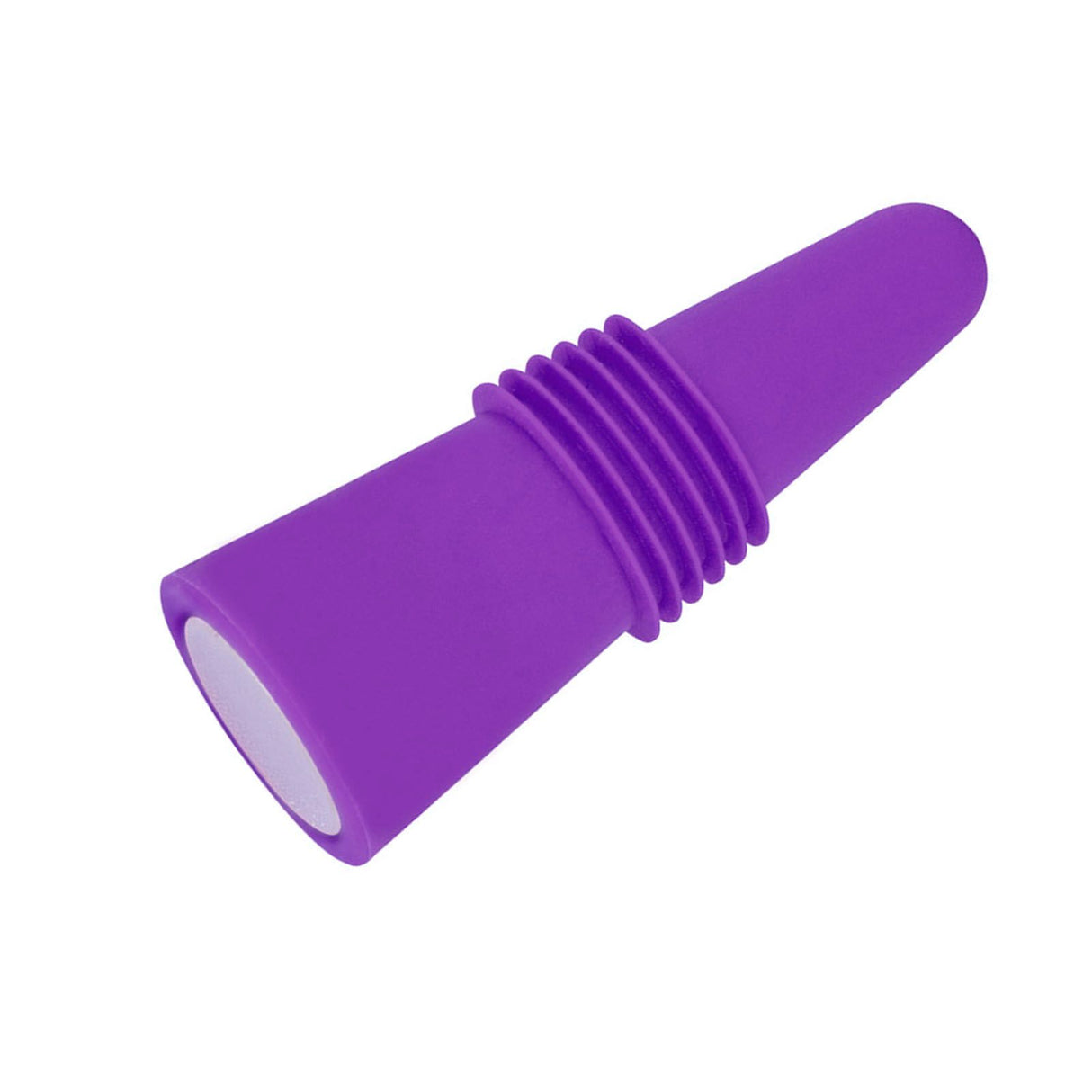 Wine Bottle Stopper Food Grade Silicone Stainless Steel 6.1x2.35cm Decorative Practical Reusable Wine Corks for Decoration Purple