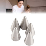 5 Pcs Piping Tips Set Stainless Steel Cake Decorating Supplies for Baking Cupcakes Cookies - Rear View