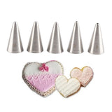 5 Pcs Piping Tips Set Stainless Steel Cake Decorating Supplies for Baking Cupcakes Cookies - Extra Image