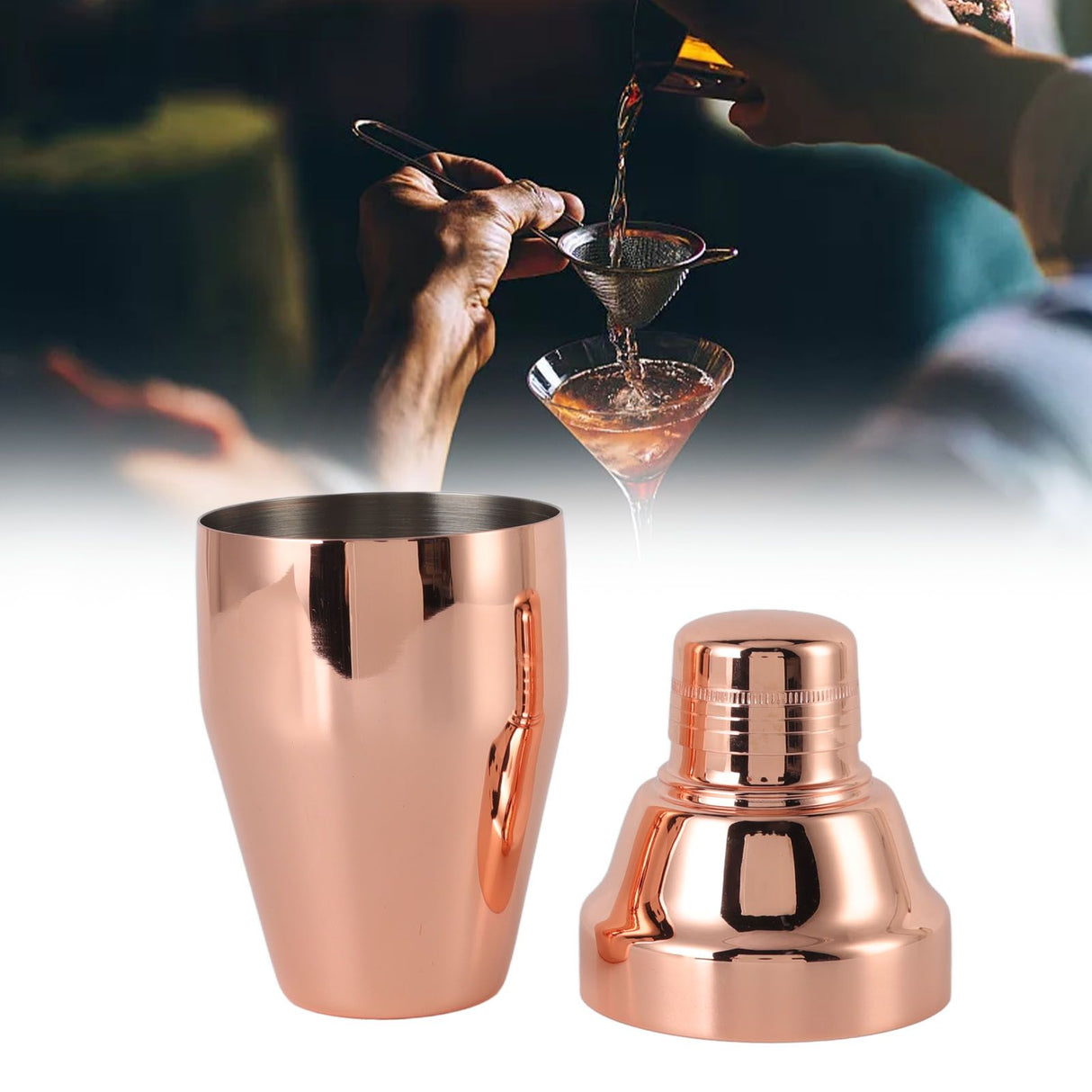 Cocktail Shaker 304 Stainless Steel Bar Shaker for Home Bartending Kit for Mixed Drinks 350ml