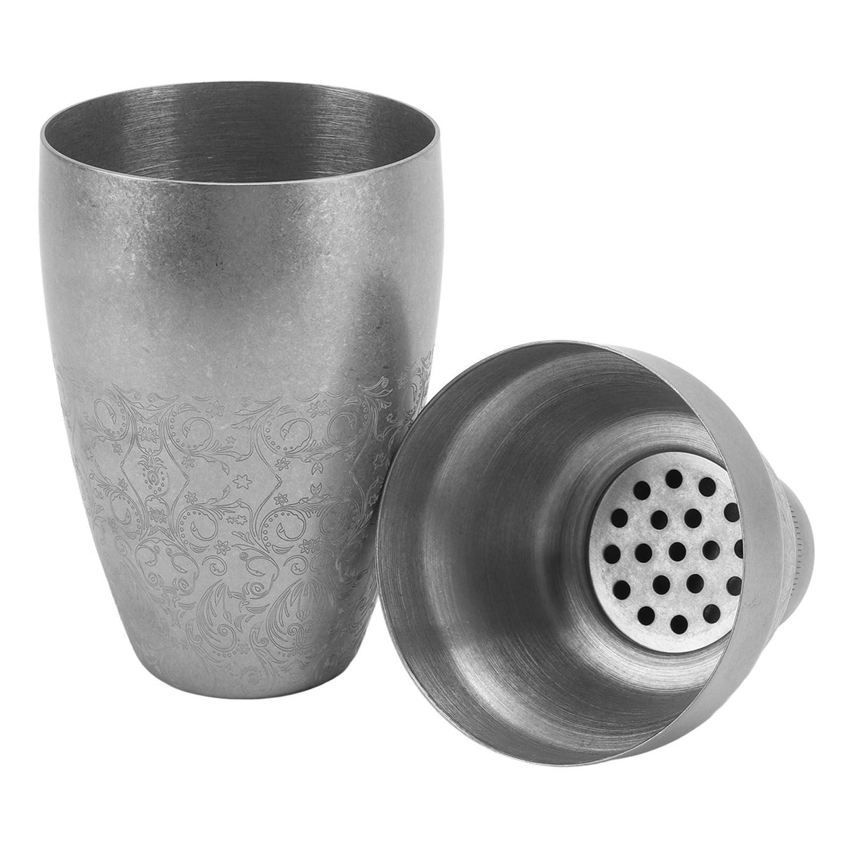 Cocktail Shaker 304 Stainless Steel Boston Shaker Mixer with Built in Strainer for Bar Home Bartending