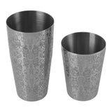 Stainless Steel Cocktail Shaker Engraved Martini Shaker Silver Japanese American Boston Bar Mixer Bottomless - Front View