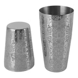 Stainless Steel Cocktail Shaker Engraved Martini Shaker Silver Japanese American Boston Bar Mixer Bottomless - Close-Up Angle