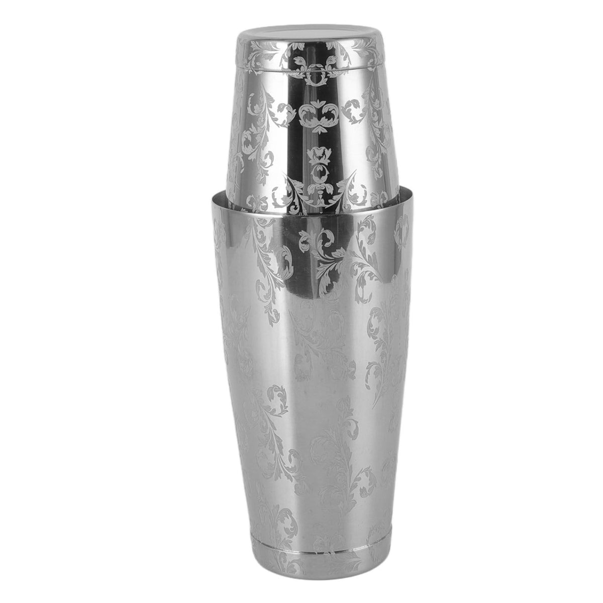 Stainless Steel Cocktail Shaker Engraved Martini Shaker Silver Japanese American Boston Bar Mixer Bottomed