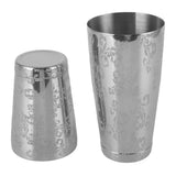 Stainless Steel Cocktail Shaker Engraved Martini Shaker Silver Japanese American Boston Bar Mixer Bottomed - 45-Degree Angle