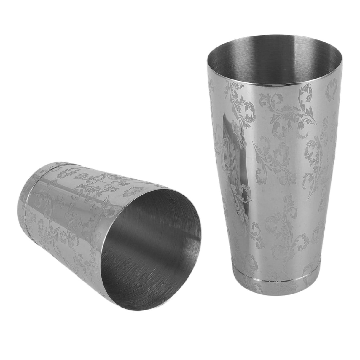 Stainless Steel Cocktail Shaker Engraved Martini Shaker Silver Japanese American Boston Bar Mixer Bottomed