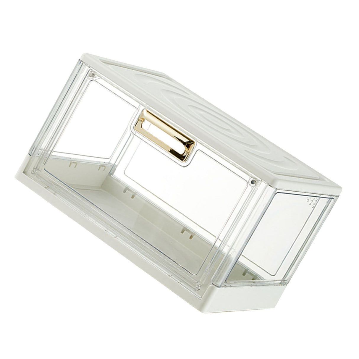 Desktop Cup Storage Box Stackable Dustproof Water Cup Storage Box Home Coffee Glass Holder with Lid White Ordinary 38x27.5x22.6cm/15.0x10.8x8.9in
