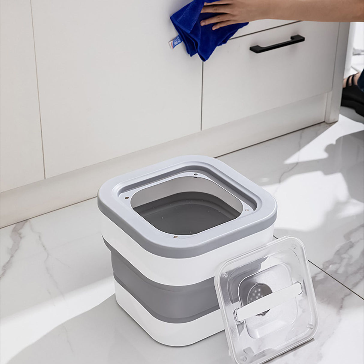 Rice Food Storage Containers Collapsible Dog Pet Cat Food Flour Storage Bin Leakproof Sealable Kitchen Food Container