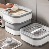 Rice Food Storage Containers Collapsible Dog Pet Cat Food Flour Storage Bin Leakproof Sealable Kitchen Food Container