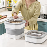 Rice Food Storage Containers Collapsible Dog Pet Cat Food Flour Storage Bin Leakproof Sealable Kitchen Food Container