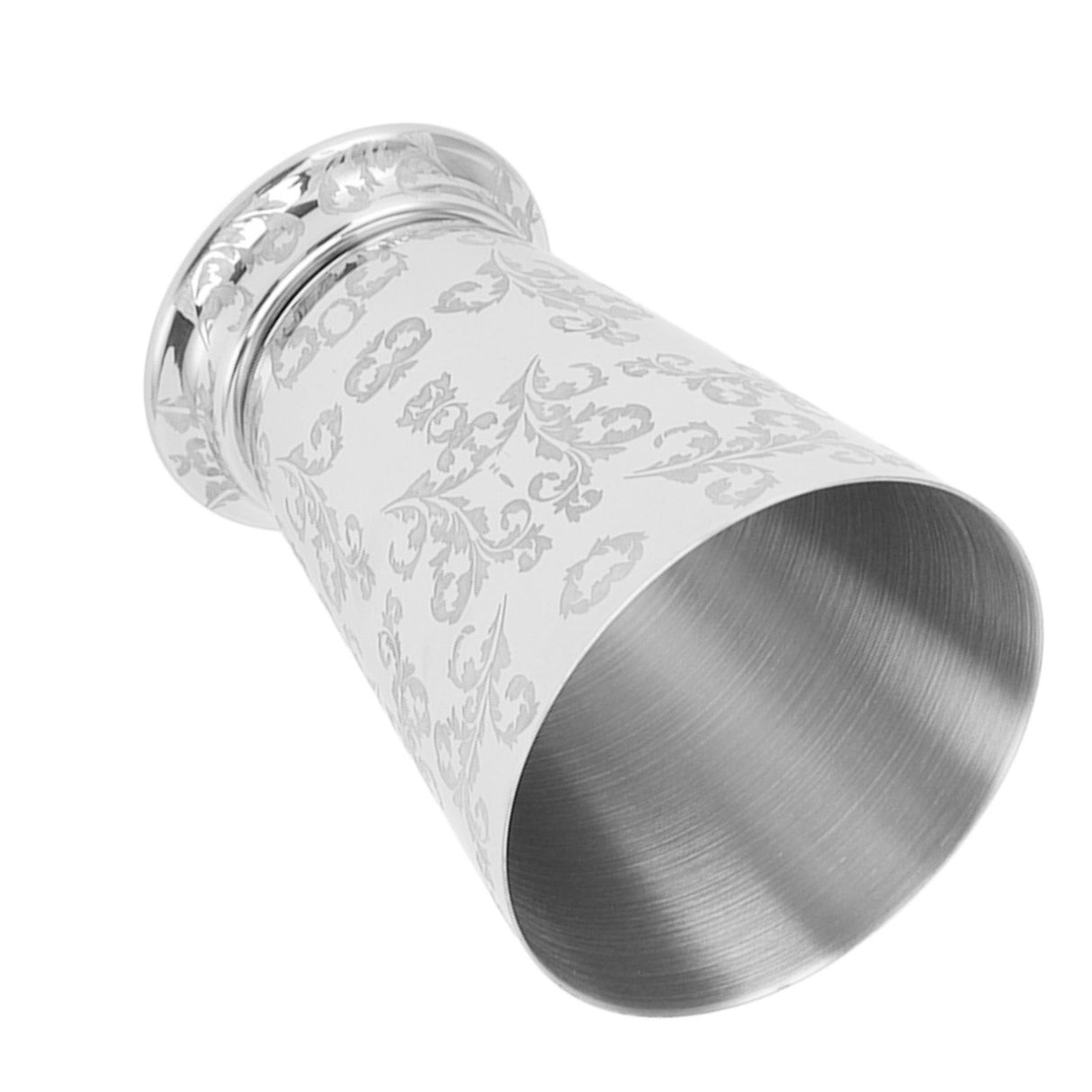 Cocktail Drinking Cup 304 Stainless Steel Silver Finish Moscow Mule Mug for Bars Home Leaf Pattern Carving