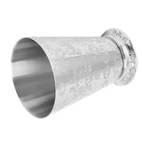 Cocktail Drinking Cup 304 Stainless Steel Silver Finish Moscow Mule Mug for Bars Home Leaf Pattern Carving - Side View