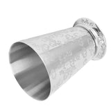 Cocktail Drinking Cup 304 Stainless Steel Silver Finish Moscow Mule Mug for Bars Home Leaf Pattern Carving - Top-Down View