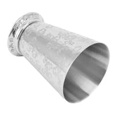 Cocktail Drinking Cup 304 Stainless Steel Silver Finish Moscow Mule Mug for Bars Home Leaf Pattern Carving - Low Angle