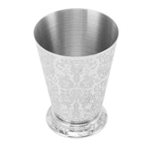 Cocktail Drinking Cup 304 Stainless Steel Silver Finish Moscow Mule Mug for Bars Home Totem Pattern Carving - Close-Up Angle