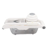 Fruit and Vegetable Slice Cutter Stainless Steel Lemon Potato Slicing Tool with Hand Guard for Home Kitchens - Rear View