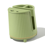 Multifunctional Rotating Knife Holder Kitchen Chopping Board Knife Storage Rack Large Capacity Drain Chopstick Knife Shelf Single Layer Avocado Green - Front View
