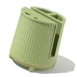 Multifunctional Rotating Knife Holder Kitchen Chopping Board Knife Storage Rack Large Capacity Drain Chopstick Knife Shelf Single Layer Avocado Green - Side View