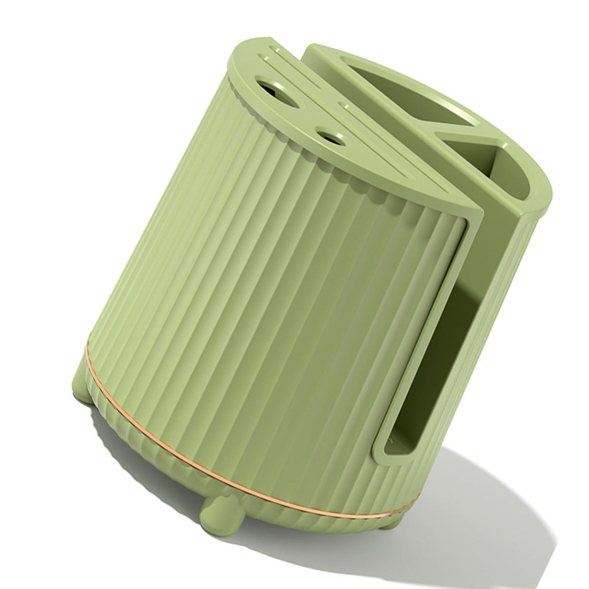 Multifunctional Rotating Knife Holder Kitchen Chopping Board Knife Storage Rack Large Capacity Drain Chopstick Knife Shelf Single Layer Avocado Green