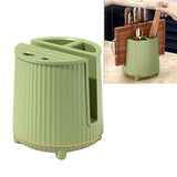 Multifunctional Rotating Knife Holder Kitchen Chopping Board Knife Storage Rack Large Capacity Drain Chopstick Knife Shelf Single Layer Avocado Green