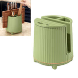 Multifunctional Rotating Knife Holder Kitchen Chopping Board Knife Storage Rack Large Capacity Drain Chopstick Knife Shelf Single Layer Avocado Green