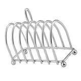 Toast Rack Stainless Steel 6 Slice Slot Breakfast Toast Bread Rack Holder with Handle for Kitchen Bakery - Top-Down View