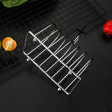 Toast Rack Stainless Steel 6 Slice Slot Breakfast Toast Bread Rack Holder with Handle for Kitchen Bakery - Extra Image