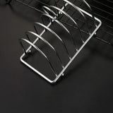 Toast Rack Stainless Steel 6 Slice Slot Breakfast Toast Bread Rack Holder with Handle for Kitchen Bakery - Extra Image