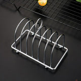 Toast Rack Stainless Steel 6 Slice Slot Breakfast Toast Bread Rack Holder with Handle for Kitchen Bakery - Extra Image