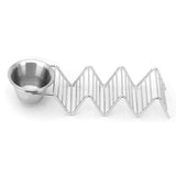 Taco Stand Stainless Steel 3 Grid V Shaped Glossy Taco Holder Rack for Kitchen Home with Sauce Cup - Top-Down View