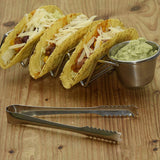 Taco Stand Stainless Steel 3 Grid V Shaped Glossy Taco Holder Rack for Kitchen Home with Sauce Cup - Extra Image