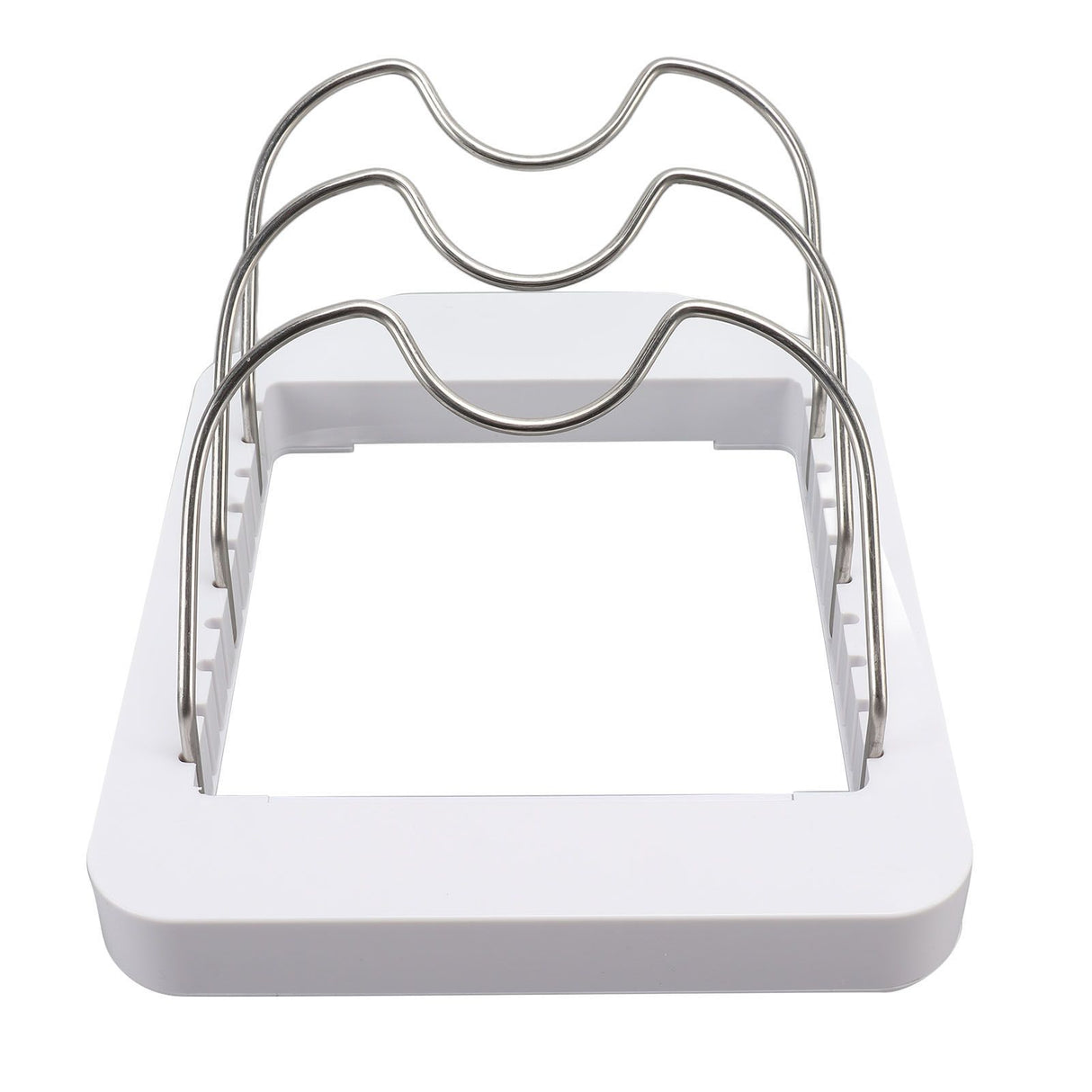 Pot Lid Organizer Plastic U Shaped Cooking Top Cover Storage Rack for Home Kitchen White