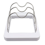 Pot Lid Organizer Plastic U Shaped Cooking Top Cover Storage Rack for Home Kitchen White
