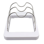 Pot Lid Organizer Plastic U Shaped Cooking Top Cover Storage Rack for Home Kitchen White