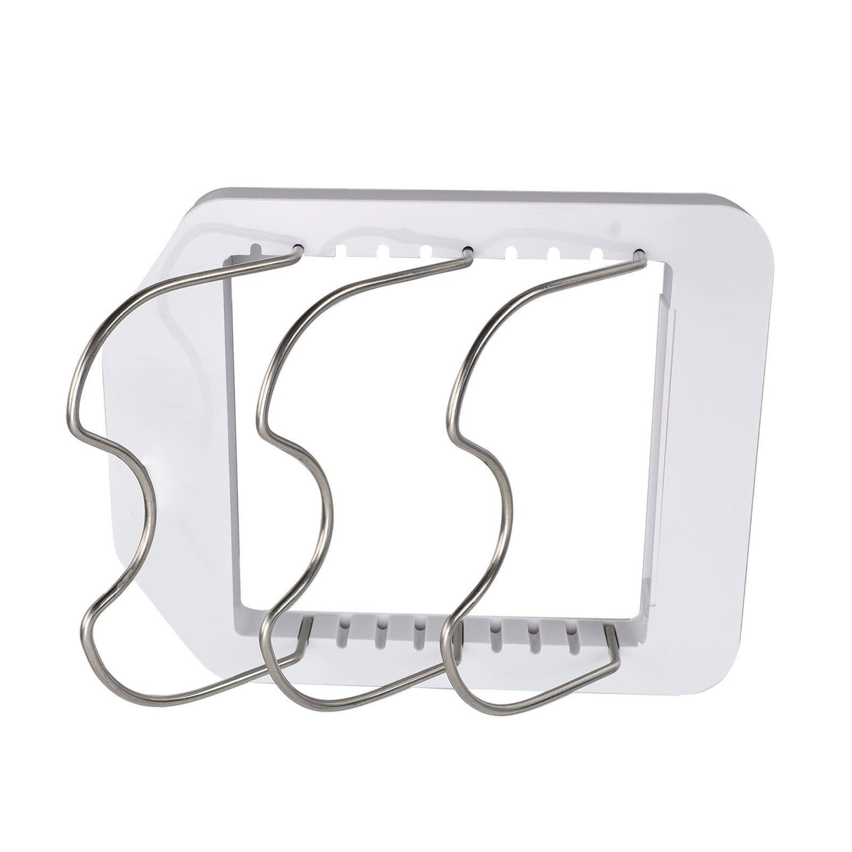 Pot Lid Organizer Plastic U Shaped Cooking Top Cover Storage Rack for Home Kitchen White