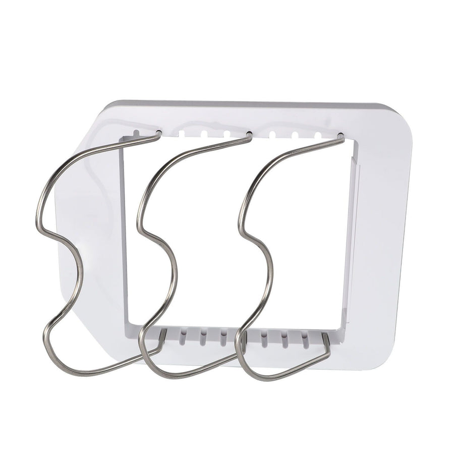 Pot Lid Organizer Plastic U Shaped Cooking Top Cover Storage Rack for Home Kitchen White