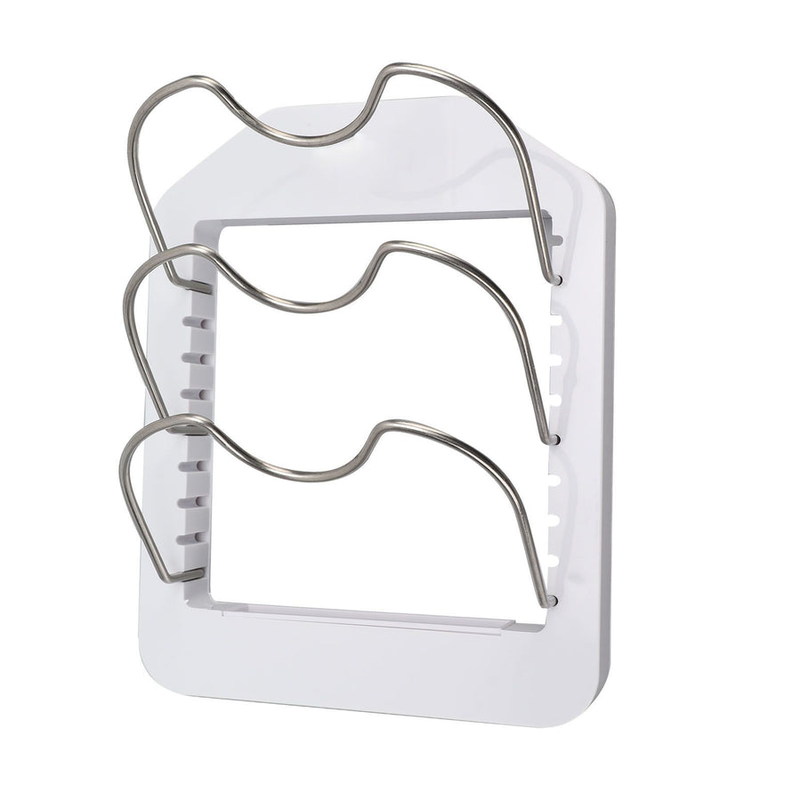 Pot Lid Organizer Plastic U Shaped Cooking Top Cover Storage Rack for Home Kitchen White