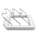 Pot Lid Organizer Plastic U Shaped Cooking Top Cover Storage Rack for Home Kitchen White